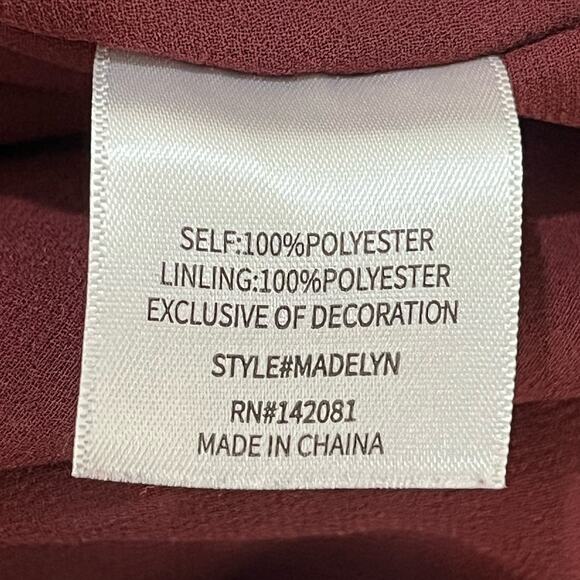 Altar'd State Bodysuit Small burgundy Adjustable Straps Snap - Picture 5 of 10